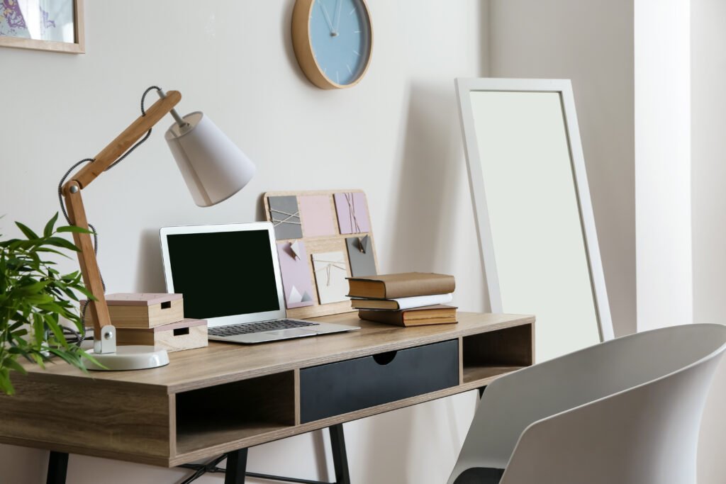 Organized home workspace illustrating routine and predictability